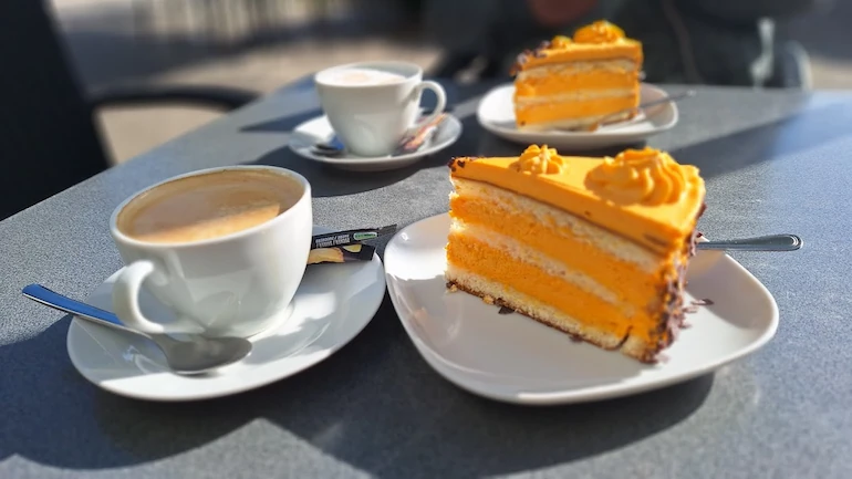 Homemade sea buckthorn cake